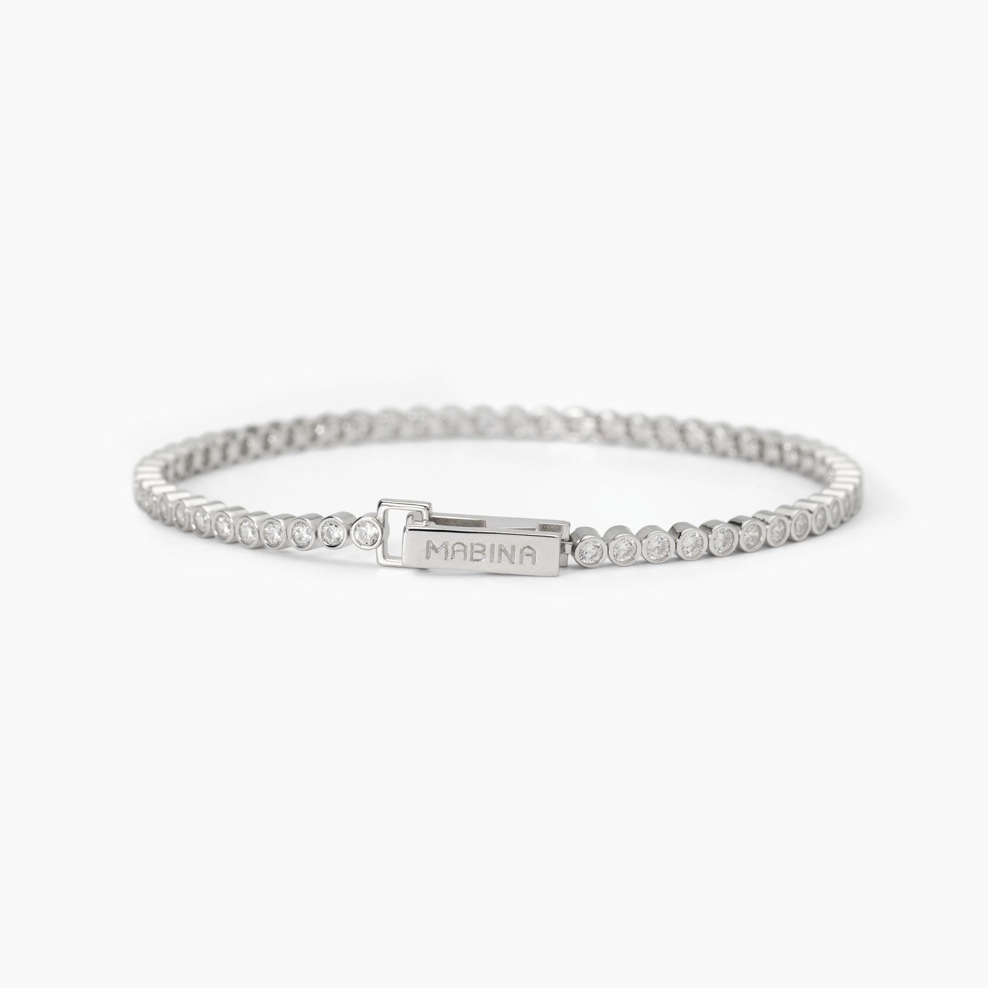 Bracciale Tennis In Argento Con Zirconi Bianchi Mabina Gioielli