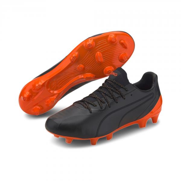 Puma Chaussures De Football King Platinum Fg/ag PUMA BLACK-SHOCKING ORANGE Tifoshop