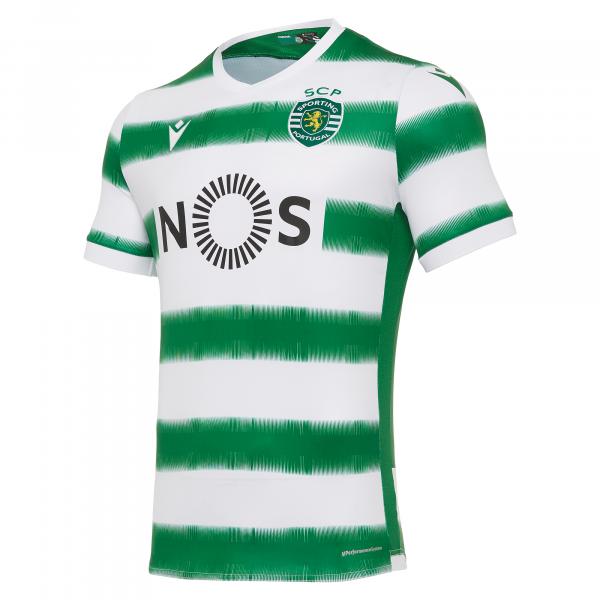 Macron Shirt Home Sporting Lisbona   20/21 White/Green