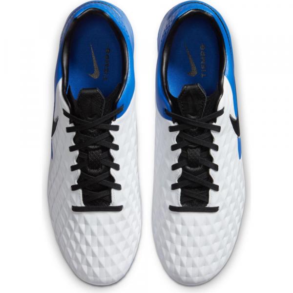 Nike Chaussures De Football Tiempo Legend 8 Pro Fg WHITE/BLACK-HYPER ROYAL-METALLIC SILVER Tifoshop
