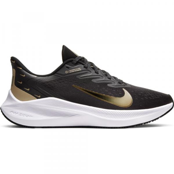 Nike Schuhe Zoom Winflo 7 Premium  Damenmode BLACK/MTLC GOLD GRAIN-PARTICLE GREY
