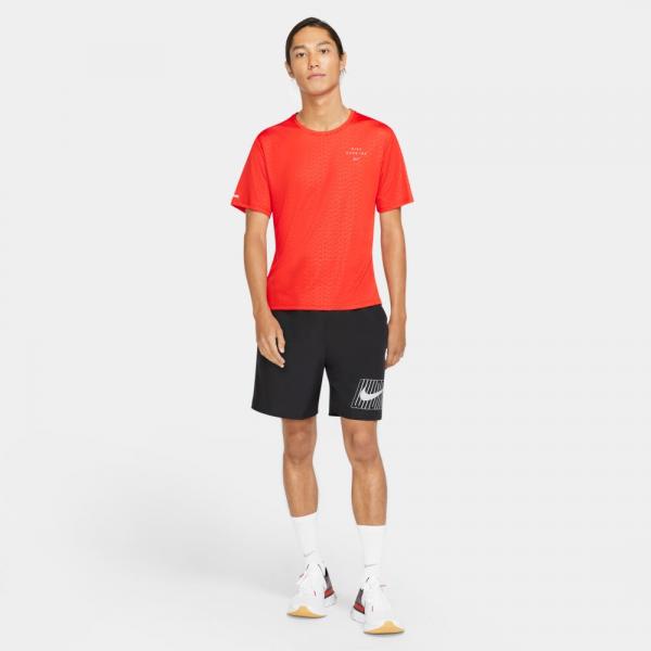 Nike T-shirt Miler Run Division CHILE RED/REFLECTIVE SILVCHILE RED/REFLECTIVE SILV Tifoshop