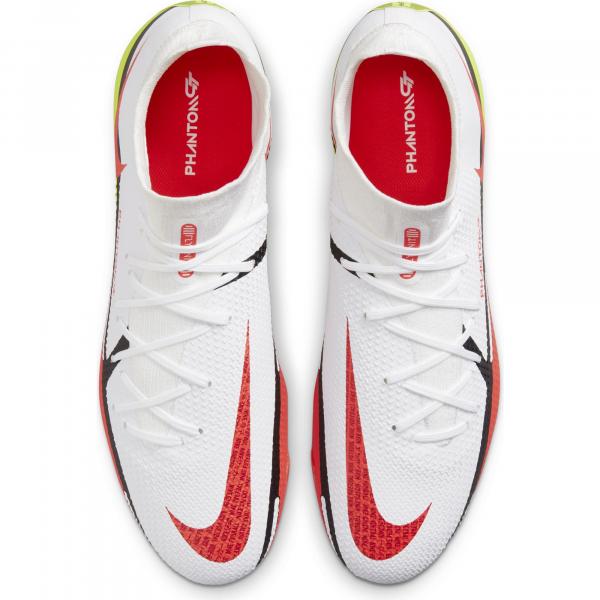 Nike Football Shoes Phantom Gt2 Pro Dynamic Fit Fg WHITE/BRIGHT CRIMSON-VOLT Tifoshop