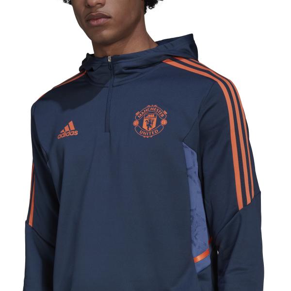 Adidas Felpa Mufc Tk Hood Manchester United Blu Tifoshop