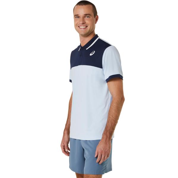 Asics Polo Men Court Polo Shirt Blu Tifoshop