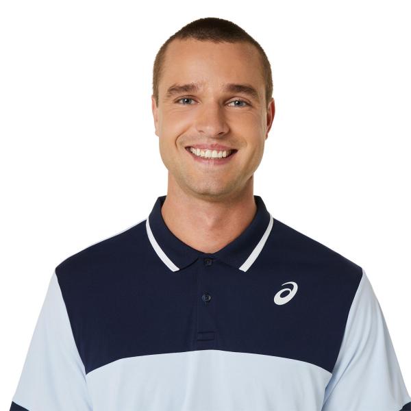 Asics Polo Men Court Polo Shirt Blu Tifoshop