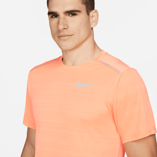 Nike T-shirt Dri-fit Miler ORANGE PULSE/REFLECTIVE SILV Tifoshop