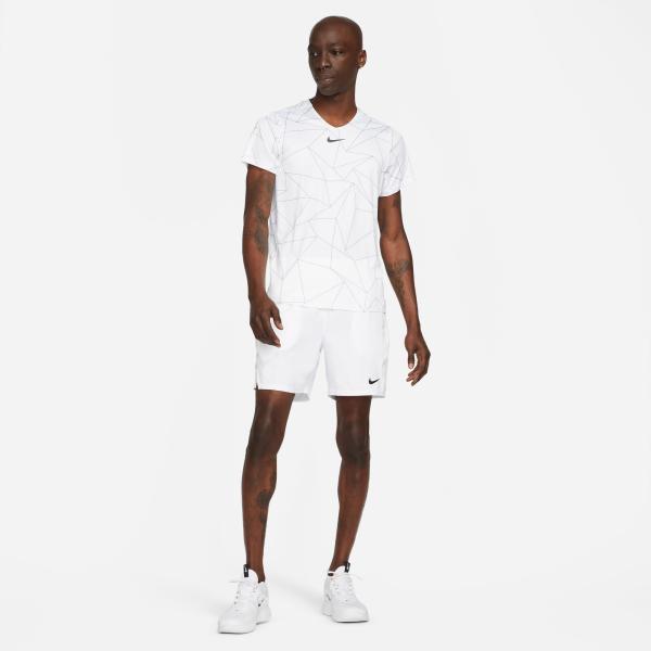 Nike T-shirt Nikecourt Dri-fit Advantage White/Black Tifoshop