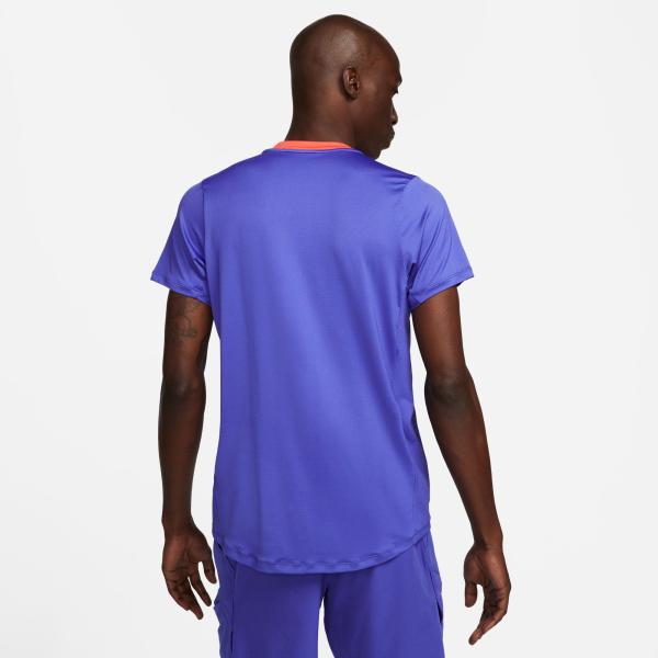 Nike T-shirt Nikecourt Dri-fit Advantage Lapis/Bright Crimson/White Tifoshop