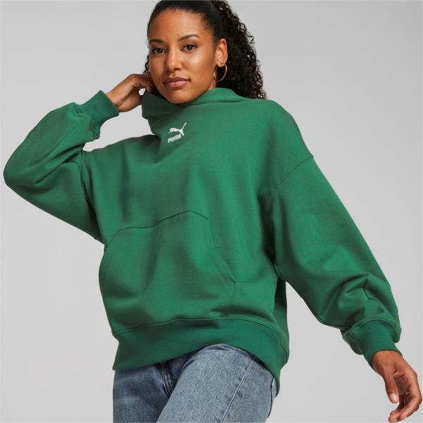 Puma Sweatshirt Classics Oversized Hoodie Tr  Woman Green Tifoshop