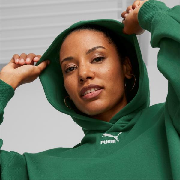 Puma Sweatshirt Classics Oversized Hoodie Tr  Woman Green Tifoshop