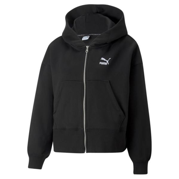 Puma Sweatshirt Classics Oversized Full-zip Hoodie Fl  Woman Black