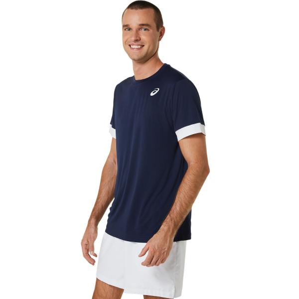 Asics T-shirt Men Court Ss Midnight/Brilliant White Tifoshop