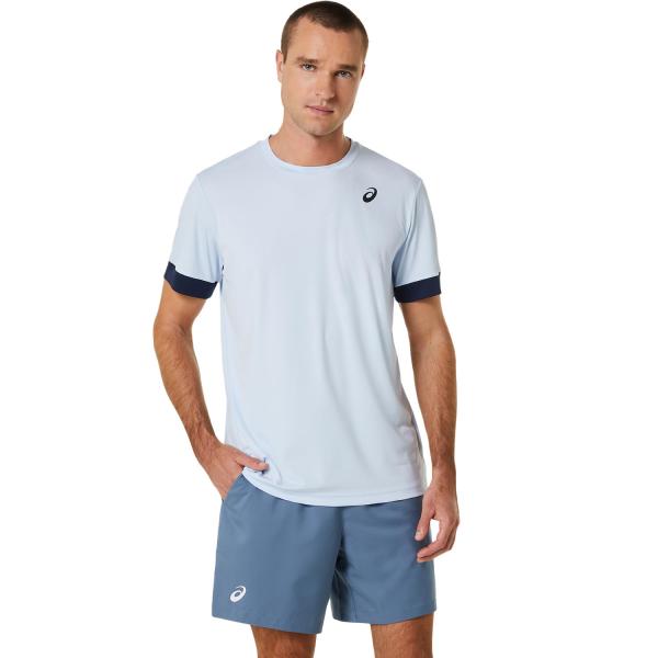 Asics T-shirt Men Court Ss Soft Sky/Midnight