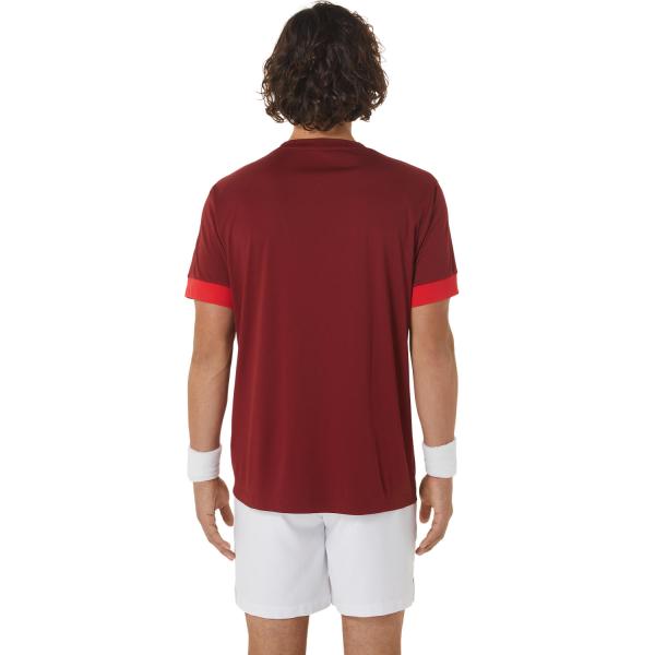 Asics T-shirt Men Court Ss Beet Juice/Classic Red Tifoshop