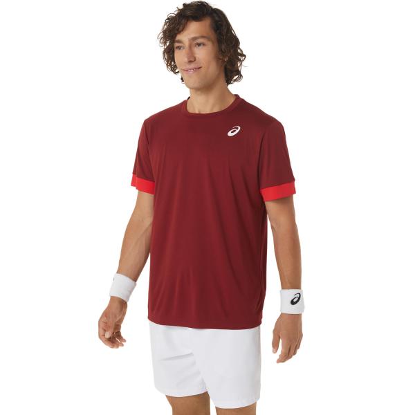 Asics T-shirt Men Court Ss Beet Juice/Classic Red Tifoshop