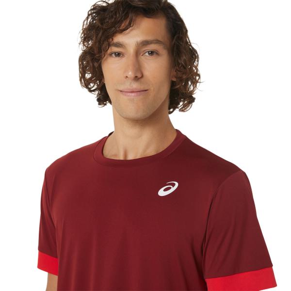 Asics T-shirt Men Court Ss Beet Juice/Classic Red Tifoshop