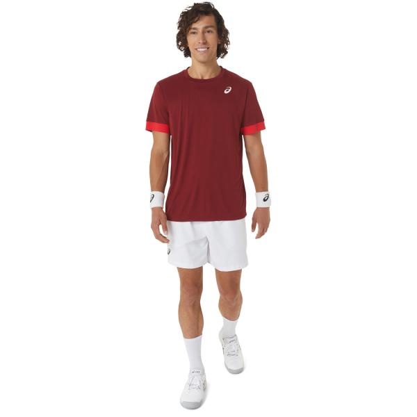 Asics T-shirt Men Court Ss Beet Juice/Classic Red Tifoshop