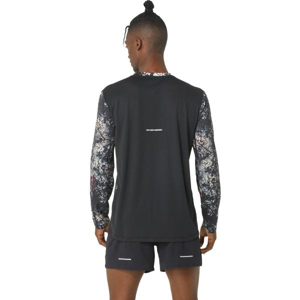 Asics Maillot All Over Print  Ls Top Performance Black/Antique Red Tifoshop