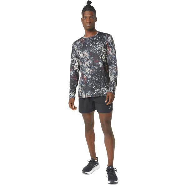 Asics Trikot All Over Print  Ls Top Performance Black/Antique Red Tifoshop