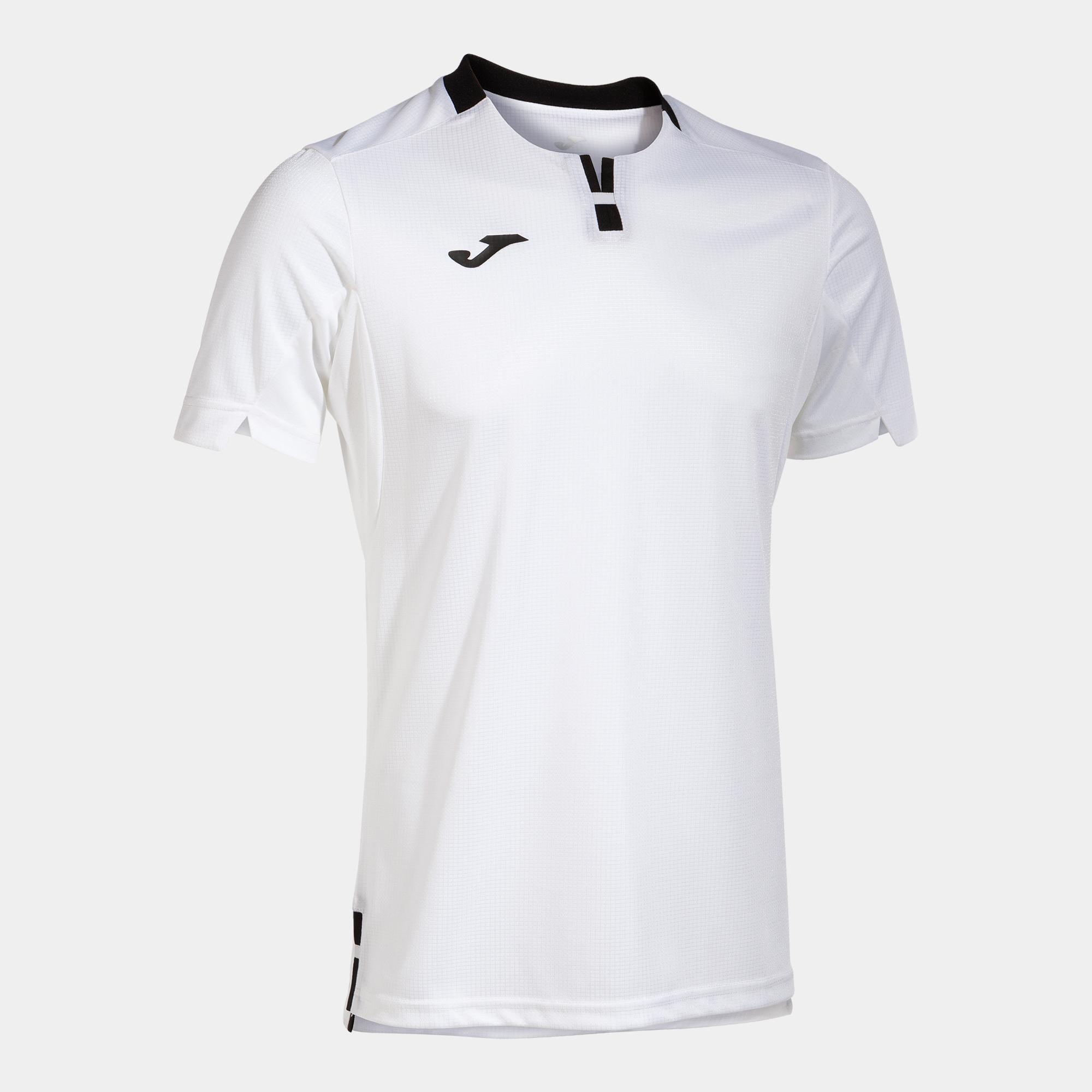 Joma t-shirt tennis e padel joma  t-shirt a maniche corte con classifica spring summer 23 uomo nero-bianco