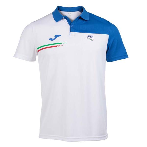 Joma Poloshirt M/c Federazione Italiana Tennis White and Royal