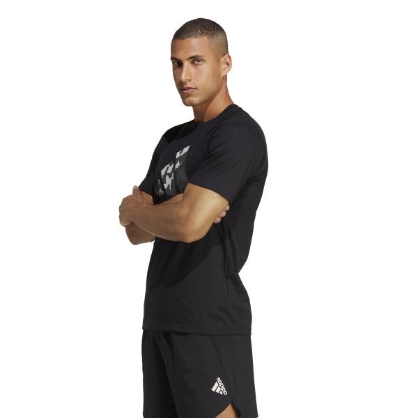 Adidas T-shirt Train Essentials Seasonal Logo Black Tifoshop