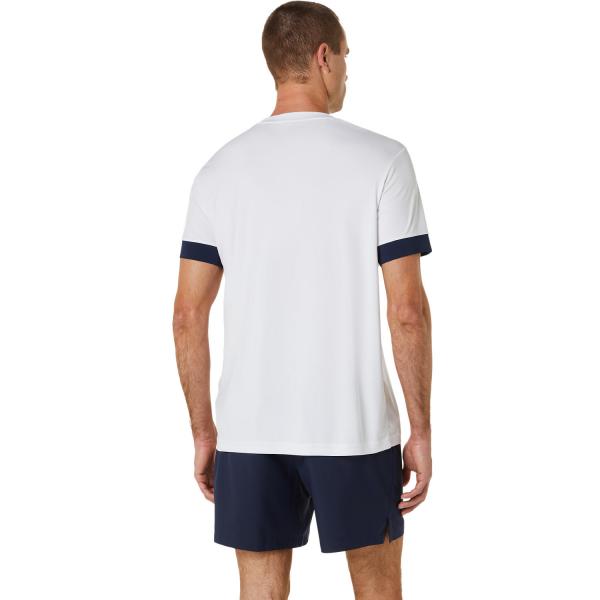 Asics T-shirt Men Court Ss Brilliant White/Midnight Tifoshop