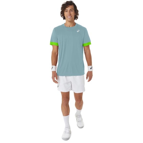 Asics T-shirt Men Court Ss Teal Tint/Electric Lime Tifoshop