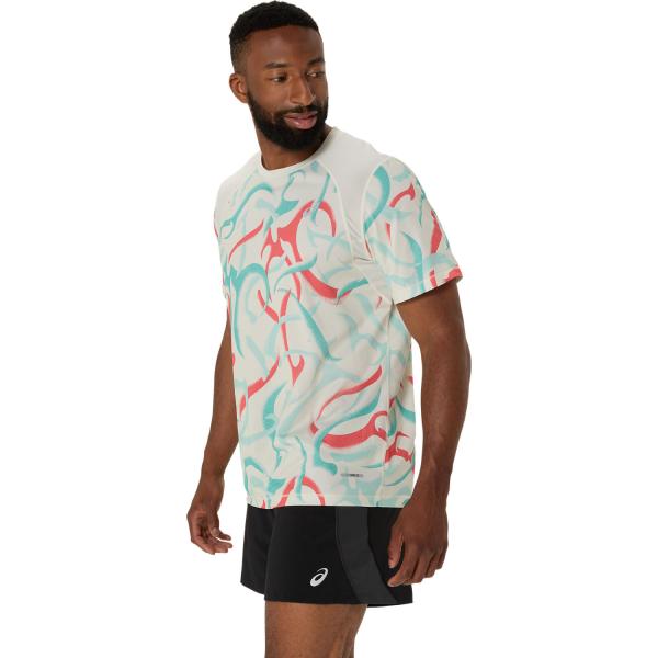 Asics T-shirt Road All Over Print Ss Top BIRCH Tifoshop