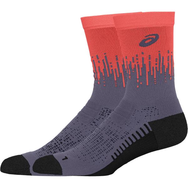 Asics Calze Performance Run Sock Crew GREYISH PURPLE/CORAL REEF Tifoshop