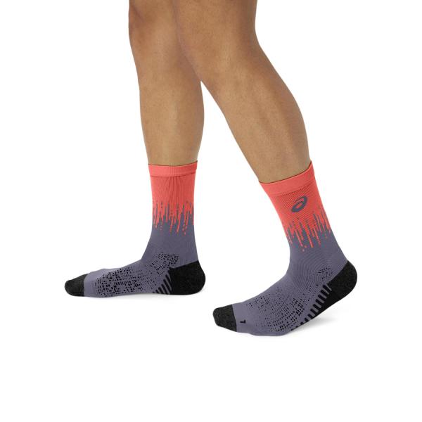 Asics Calze Performance Run Sock Crew GREYISH PURPLE/CORAL REEF Tifoshop