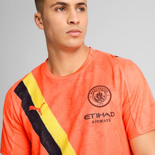 Puma Maglia Gara Replica Manchester City   25/26 Arancione Fluo Tifoshop