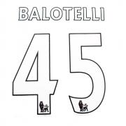 ORIGINAL NAME BALOTELLI  53MM + NUMBER 45 258MM  - LEX WHITE/BLACK