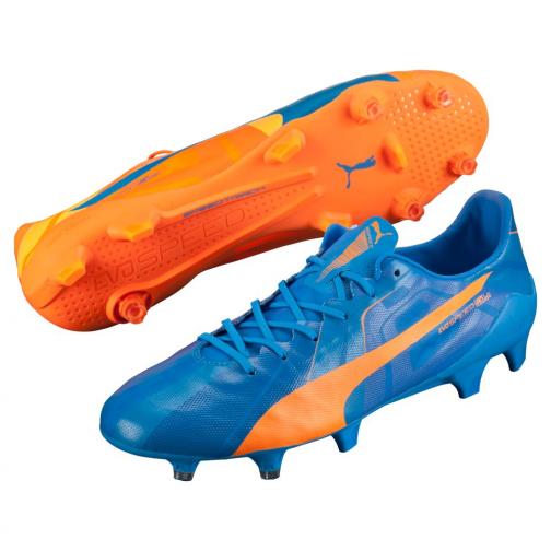 Puma Football Shoes Evospeed Sl H2h Fg orange clown fish-electric blue lemonade