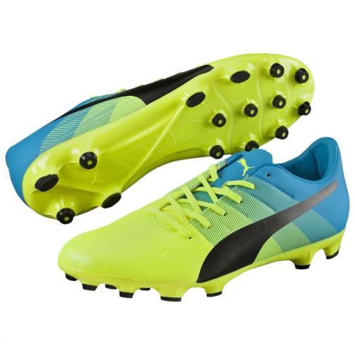 Puma Football Shoes Evopower 3.3 Ag safety yellow-black-atomic blue Tifoshop