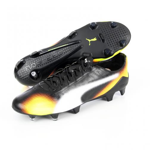 Puma Football Shoes Evospeed Sl Ii Graphic Fg black-white-safety yellow-Shocking Orange Tifoshop