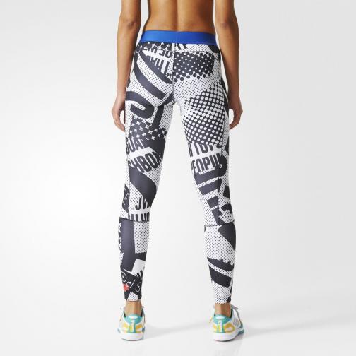 Adidas Stella Sport Pant Franchise Tight  Woman Black/White Tifoshop
