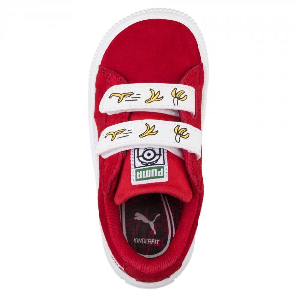 Puma Chaussures Minions Suede V Ps  Enfant HIGH RISK RED-PUMA WHITE Tifoshop