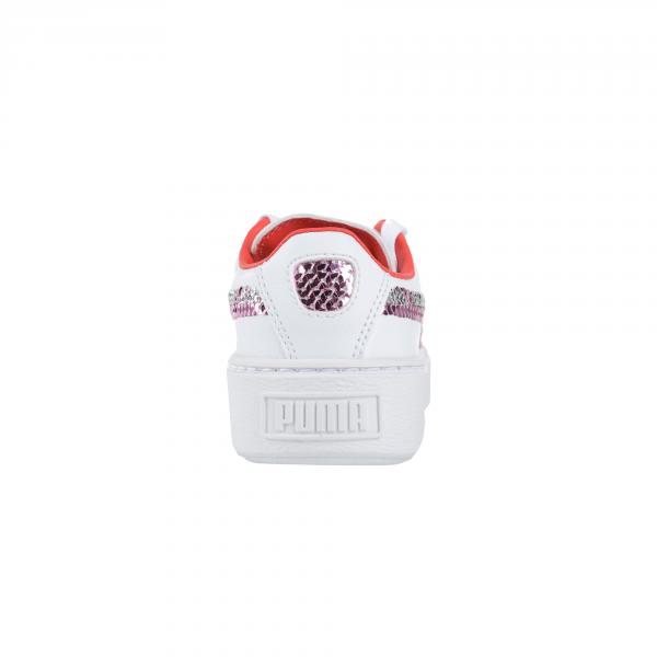 Puma Shoes Basket Platform Trailblazer Sqn Ps  Junior Puma White-Hibiscus -Pale Pink Tifoshop