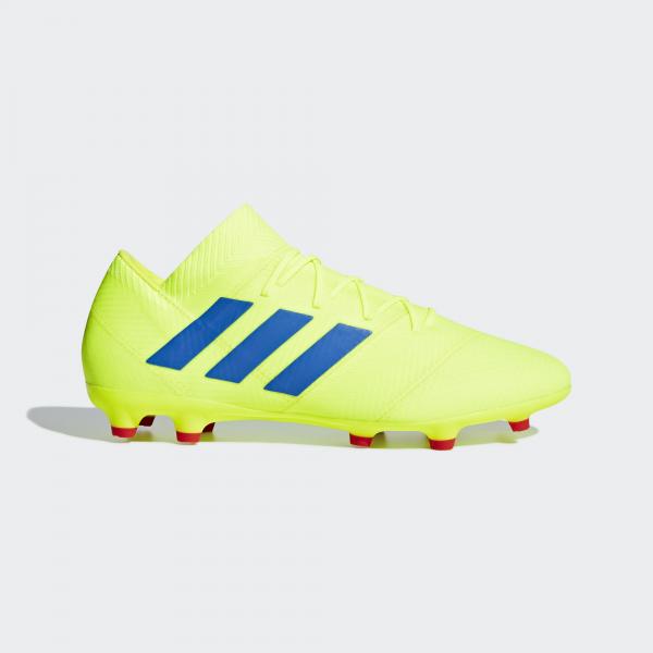 Adidas Chaussures De Football Nemeziz 18.2 Fg Solar Yellow / Football Blue / Active Red