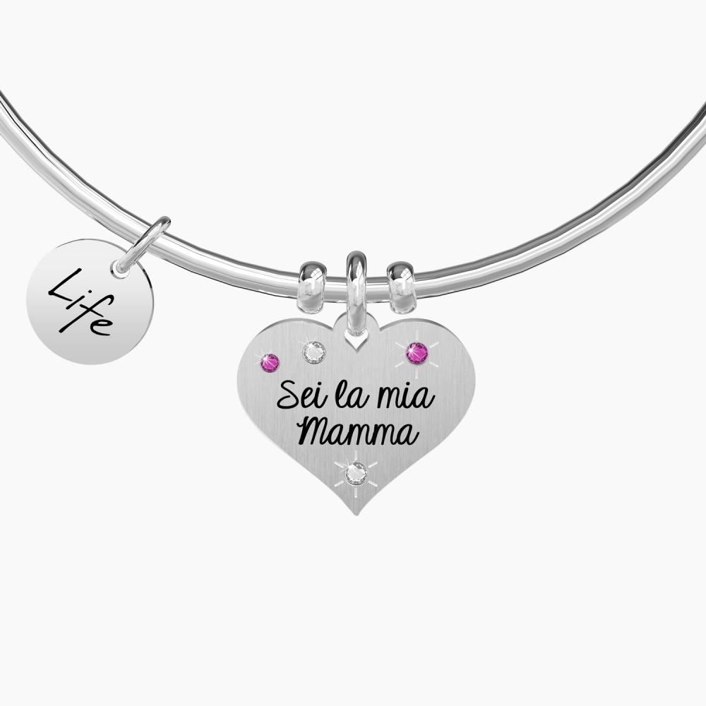 Bracciale Donna KIDULT Segno Zodiacale Bilancia - Bangle In Acciaio 316L Con Cristallo E Smalto