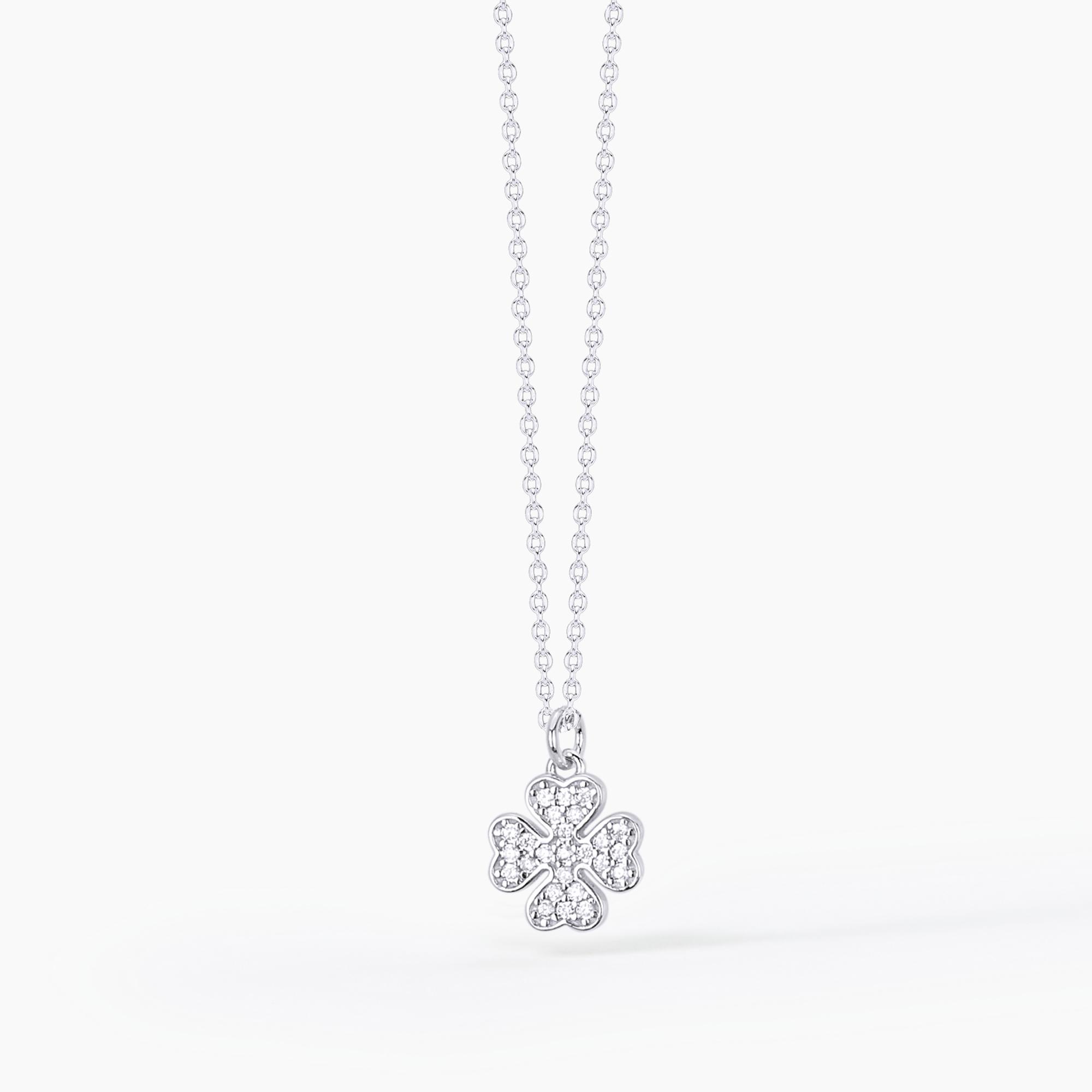 Collana Amen Quadrifoglio Zirconato
