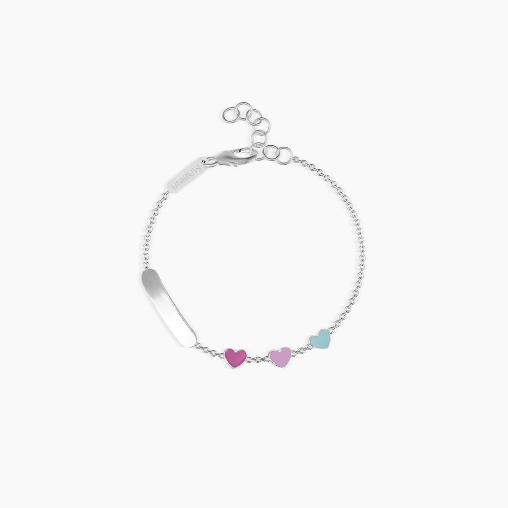 Bracciale cuori con targhetta incidibile