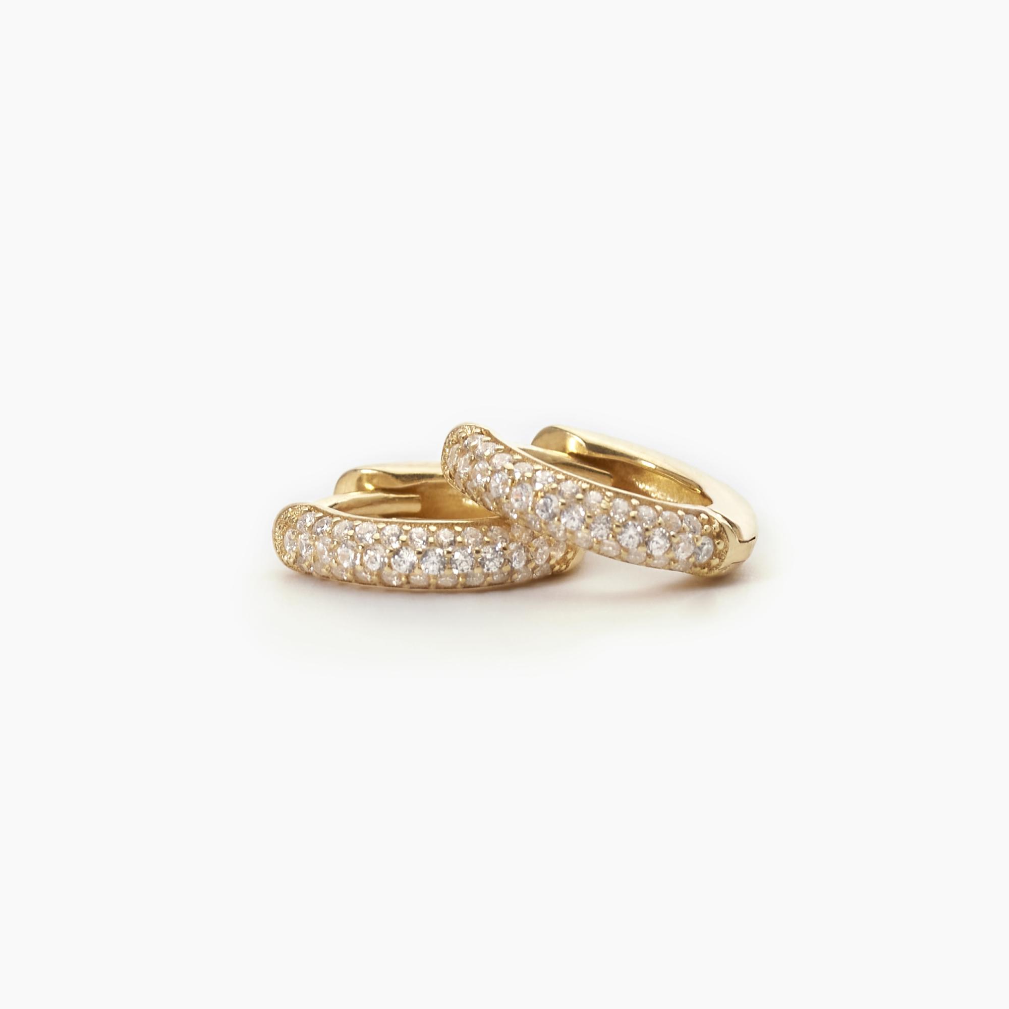 Navachi Orecchini A Cerchio Placcati Oro 18K Con Zirconia – Eleganti E Nobili – Confezione Regalo Con Panno E Bustina
