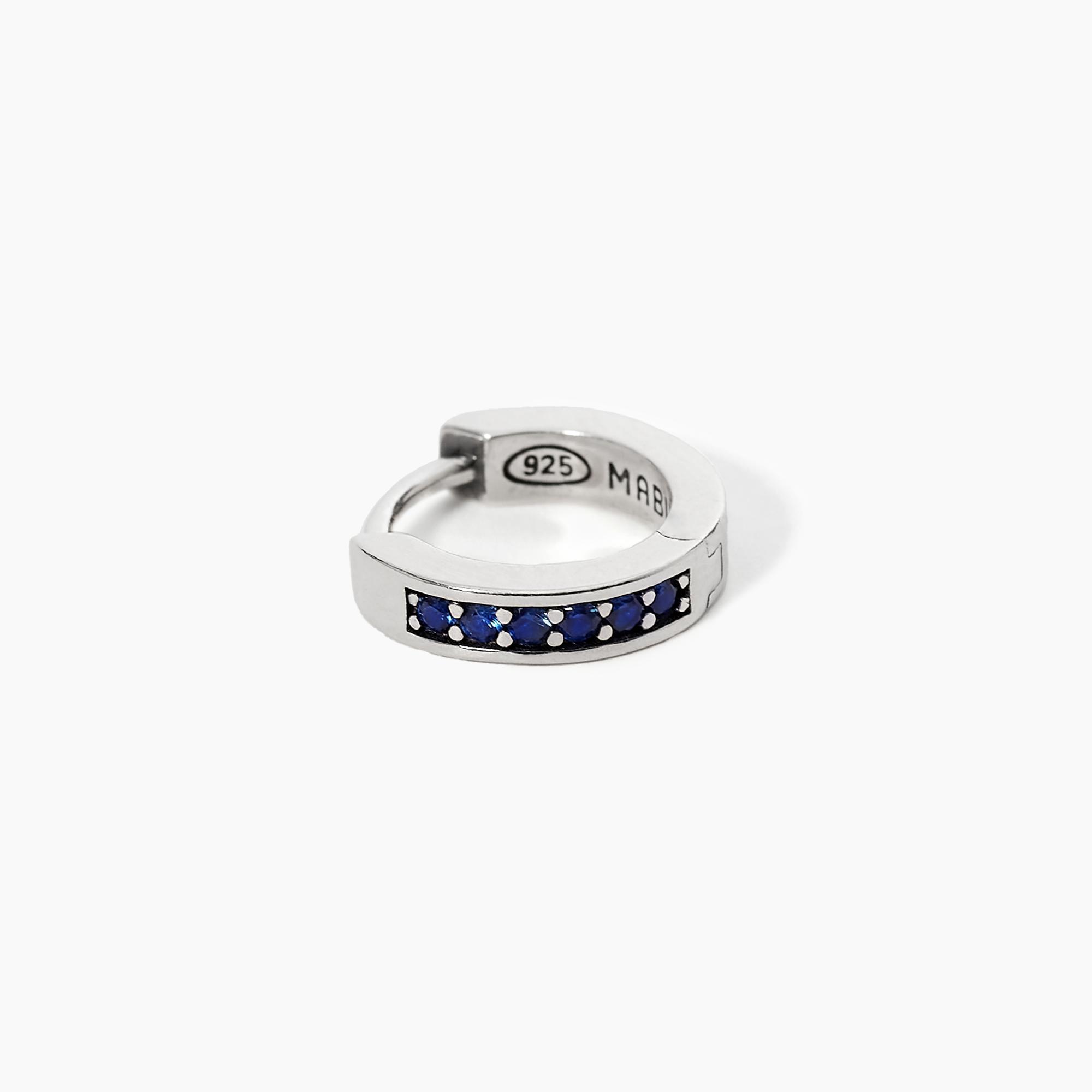 Orecchini Uomo DazzlingRock Collection: Argento Rodiato Blu Con Diamanti Tondi 0,05 Ct