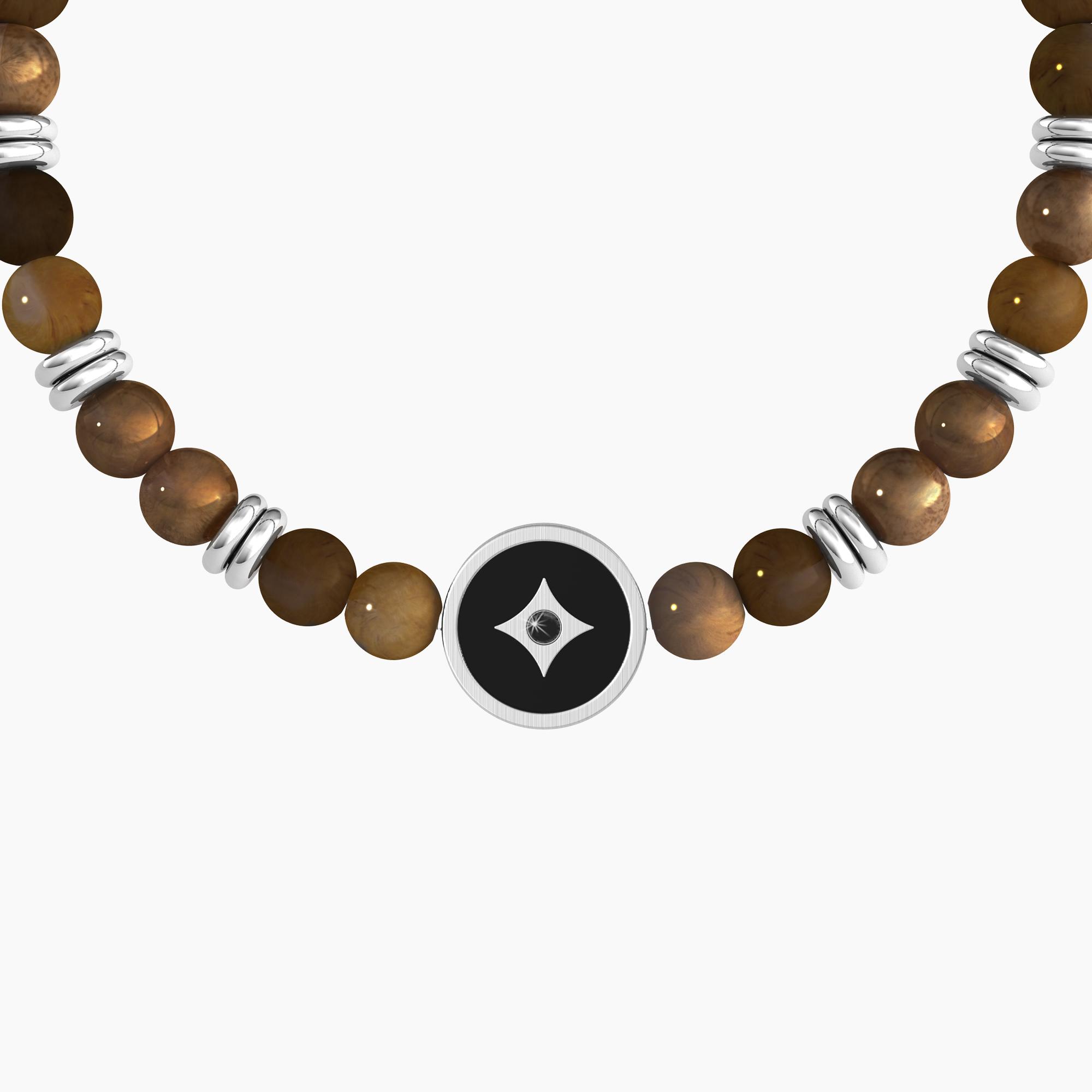 KIDULT Bracciale Uomo – Never Give Up – Onice E Acciaio 316L – Regolabile