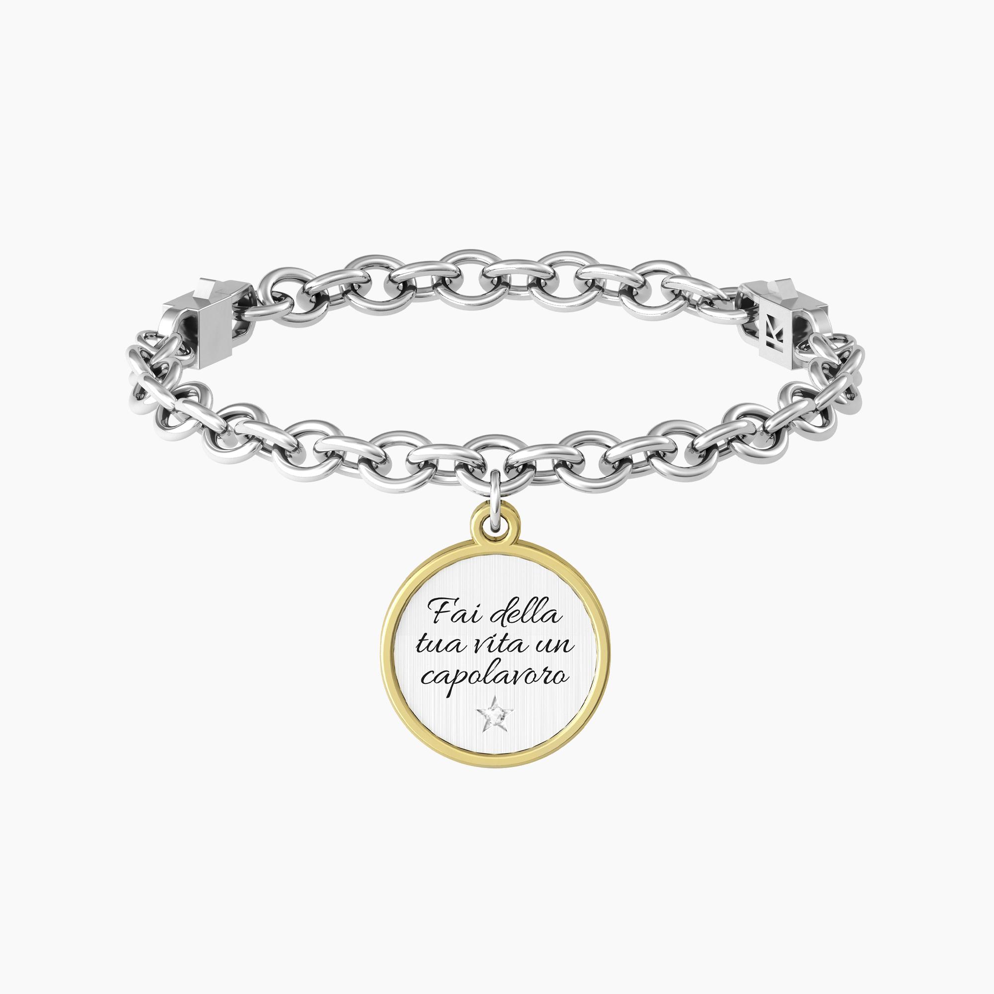 Bracciale Rigido Sottile In Acciaio Inossidabile RWQIAN Con Frase Ispiratrice 'Carpa Diem' - Larghezza 5mm - Diametro 6,4cm - Ipoallergenico
