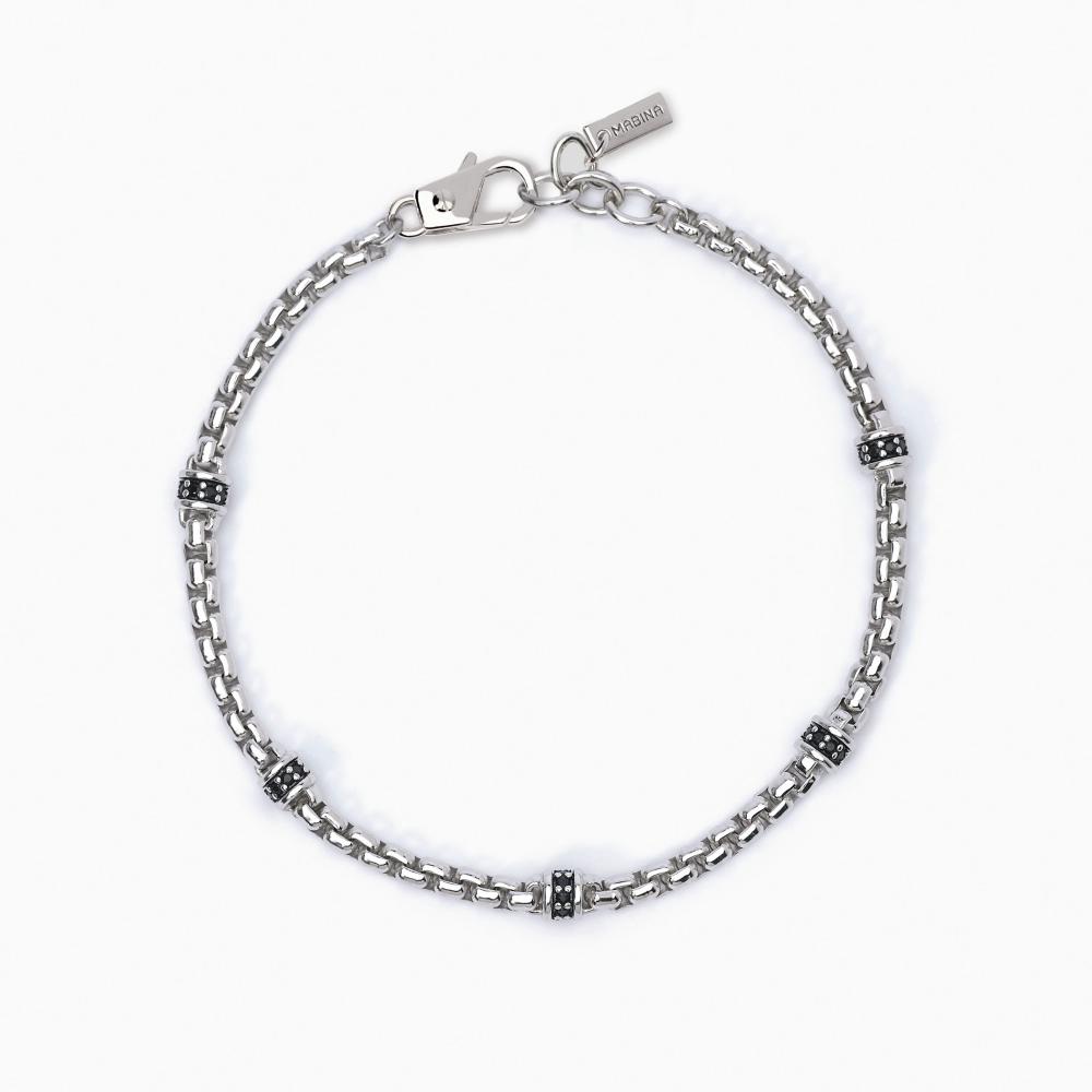 Mabina Gioielli Bracciale Con Inserti Neri Montecarlo, Taglia: Unica