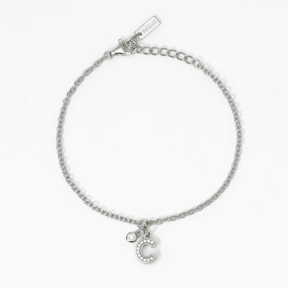 Mabina Gioielli Bracciale Lettera Equot;cequot; A, B, Cool, Taglia: Unica
